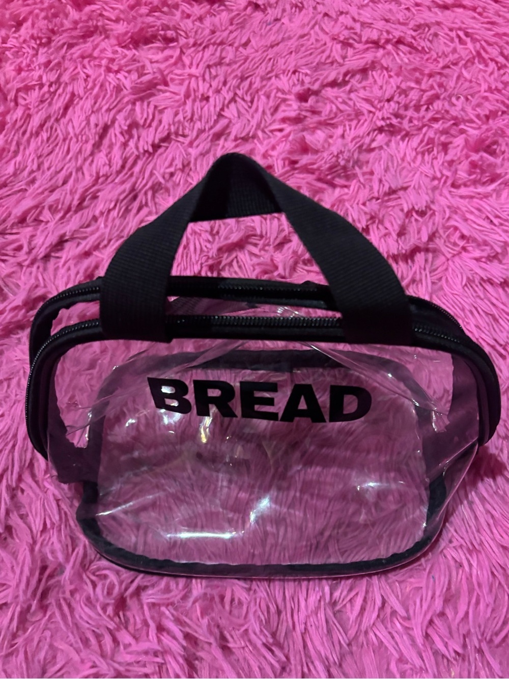 Bread Clear Cosmetic Bag with Black Trim
